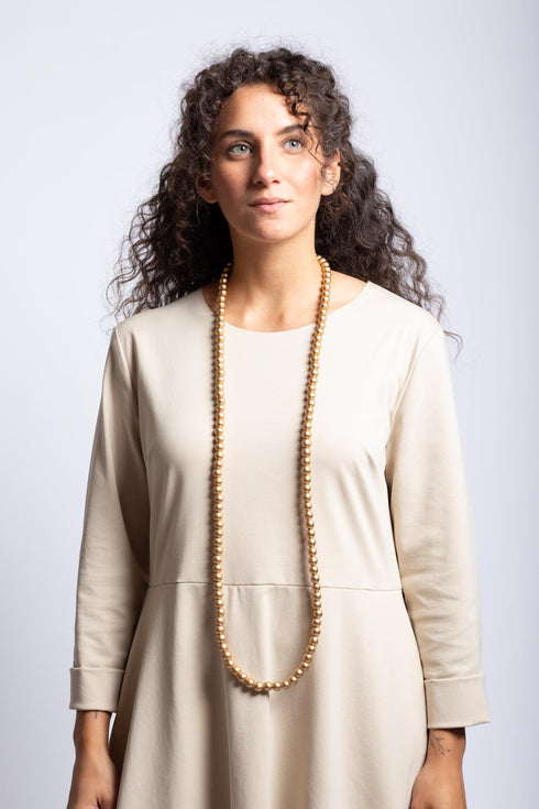 Collana di perle di legno Alison metallic
